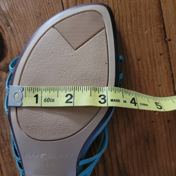 Bandolino Sz 8M Turquoise Sandal w/Stone Detail Kitten Heel Slip-on - Picture 11 of 11
